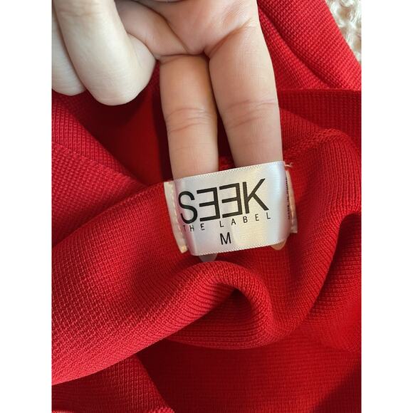 Seek The Label Bandage Crop Top Red Sz Medium - Picture 3 of 7